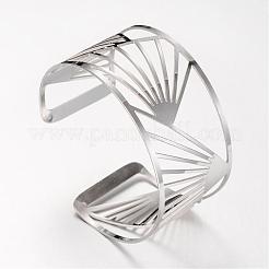 Филигранные браслеты-манжеты из нержавеющей стали 304&nbsp;STAS-S060-09