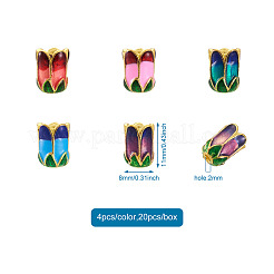 20 шт. двухцветные колпачки из сплава ENAM-YS0001-04