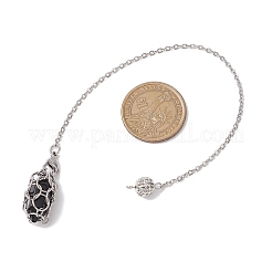 3 pièce 3 styles 304 chaîne en acier inoxydable pochette en macramé support de pierre vide pendules de radiesthésie&nbsp;PALLOY-JF02877