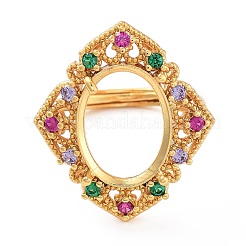 Покрытие стойки овальная латунь микропаве кубический цирконий регулируемые кольцевые компоненты X-KK-Q819-17G