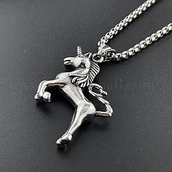 Кулон в виде лошади-единорога из нержавеющей стали 304 JA5875
