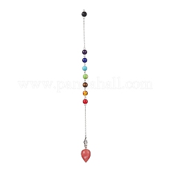 Péndulos de radiestesia puntiagudos con piedras preciosas mixtas sintéticas y naturales de chakra&nbsp;PALLOY-JF02608-01