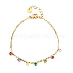 Браслеты с подвесками из нержавеющей стали 304&nbsp;LS-BJEW-A047-02G