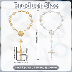 8 bracelet à breloques en alliage 2 couleurs&nbsp;BJEW-GO0001-45