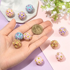 10 шт. 5-цветные бусины из полимерной глины со смолой&nbsp;RESI-YW0005-99