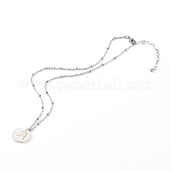 Colliers initiales en coquillage naturel&nbsp;NJEW-JN03420