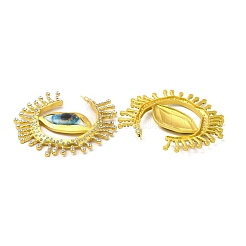 Aretes de plástico contra el mal de ojo con rhinestone&nbsp;EJEW-C064-01A-G