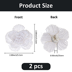 2 шт. железные и абс искусственные жемчужные пряжки для обуви&nbsp;DIY-FH0008-23