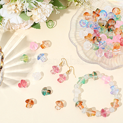 64шт 8 цвета прозрачные стеклянные бусины&nbsp;GLAA-PA0001-24