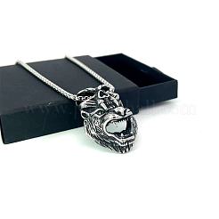 Ожерелья из нержавеющей стали с подвеской в виде черепа и головы волка для мужчин ZK3781