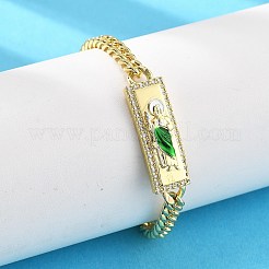 Браслеты-цепочки из латуни с кубинскими звеньями BJEW-A035-02G