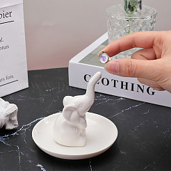 1 шт. фарфоровая тарелка для украшений в форме слона DJEW-SC0001-09