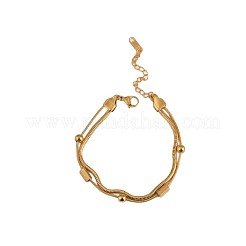 Doppellagige Schlangenkettenarmbänder aus Edelstahl 304 für Damen&nbsp;WG9B6B6-01