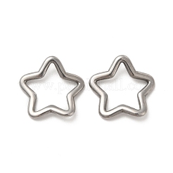 変色しない304ステンレススチール製リンクリング  ねじれた星  ステンレス鋼色  15x15.5x2mm  内径：9x12mm&nbsp;STAS-F283-03P