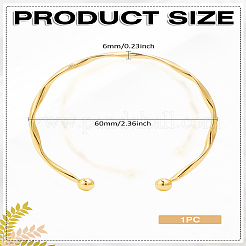 1 bracelet manchette ouvert en alliage&nbsp;BJEW-LP0004-09G