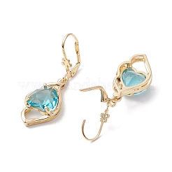 Стеклянная серьга с защелкой EJEW-C077-06KCG