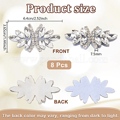 8 pieza de apliques de rhinestone de poliéster y vidrio&nbsp;PATC-FG0003-87D