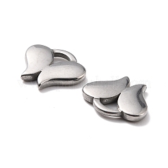 変色しない304ステンレススチールペンダント  蝶  ステンレス鋼色  14x16x2.5mm  穴：3.5x4mm&nbsp;STAS-B024-26P