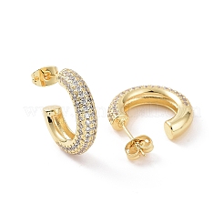 Прозрачные серьги-гвоздики с кубическим цирконием&nbsp;EJEW-P224-12G