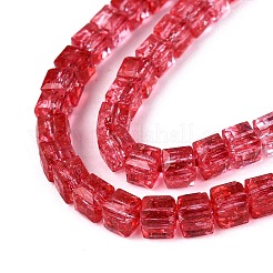 Hebras de cuentas de vidrio transparente craqueladas&nbsp;GLAA-N062-4mm-13