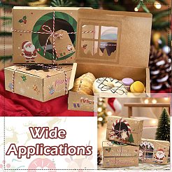 12 Stück 4 Stile Weihnachtsthema Kraftpapier Lebkuchen Süßigkeiten Boxen mit Haustier Fenster&nbsp;ST-CJ0010-15