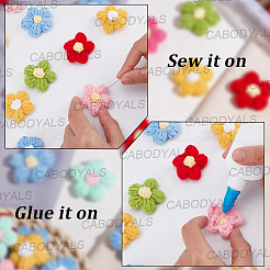48 pieza de accesorios de adorno de algodón tejido a mano en 8 colores&nbsp;DIY-CY0002-57A