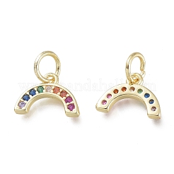 Латунные микропаве прозрачные подвески с фианитом&nbsp;KK-P188-O01-G