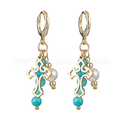 Серьги-кольца из натурального персидского нефрита EJEW-JE06727