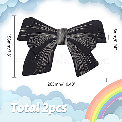 Декоративная отделка воротника из органзы с большим бантом и вышивкой AJEW-WH0518-41B