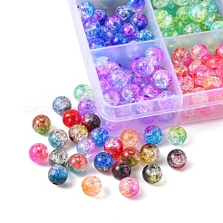 360шт 12 стильные прозрачные акриловые бусины с кракле CACR-YW0001-03