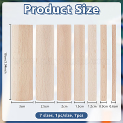 7個 7種類のスタイルの木製クラフトスティック  桃パフ  100x9~30mm  1個/スタイル&nbsp;WOOD-OC0004-52