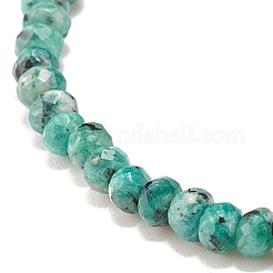 Natürliches Malaysien-Jade (gefärbtes) Unterlegscheibe-Perlen-Stretch-Armband mit Messing&nbsp;BJEW-JB07967-01