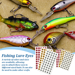 600шт 4 цвета смолы 3D имитация рыбьих глаз наклейки&nbsp;DIY-GA0009-14