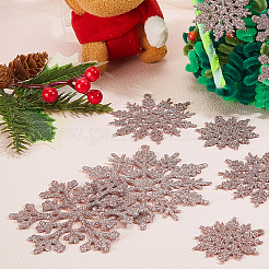 36 шт. блестящие рождественские снежинки пластиковые подвесные украшения&nbsp;HJEW-GF0001-64B