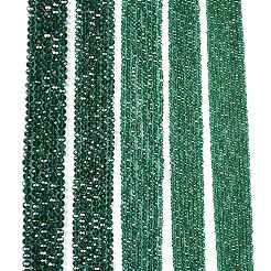 電気メッキガラスビーズセット  ABカラーメッキ  多面カット  ロンデル  グリーン  6x5mm  穴：1mm  約80~85個/連  38~40cm&nbsp;LS-EGLA-A044-T6mm-B18