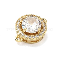Ciondoli connettore in ottone con pavé di zirconi cubici trasparenti&nbsp;KK-C254-09G