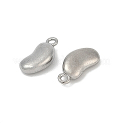 304ステンレススチールチャーム  豆のチャーム  変色防止  ステンレス鋼色  11x5.5x3mm  穴：1.2mm&nbsp;STAS-E500-03P