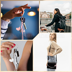 2 шт. 2-х цветные подвесные украшения из искусственной кожи и полиэфирной веревки в форме сердца&nbsp;HJEW-GF0001-62