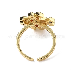 Символ кубического циркония # открытая манжета кольцо RJEW-P046-01G-03