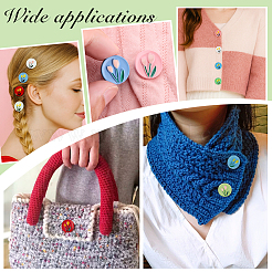 60 шт. двухцветные 6-отверстие окрашенные пуговицы из АБС-пластика&nbsp;BUTT-PH0001-65B