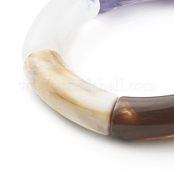 Braccialetto elasticizzato con perline a tubo curvo grosso&nbsp;BJEW-JB06685-02