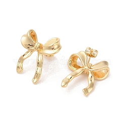 Boucles d'oreilles en laiton à nœud papillon&nbsp;EJEW-S231-02G-01