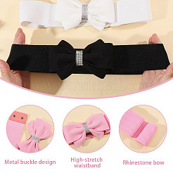 4 pz 4 colori regolabili bowknot in pelle PU elastico in vita per le donne&nbsp;AJEW-CO0001-07