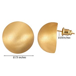 女性用合金ハーフラウンドスタッドピアス  ゴールドカラー  18.5mm  ピン：0.7mm&nbsp;JE1016A