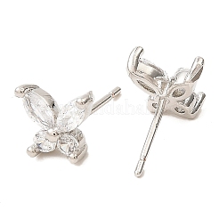 Boucles d'oreilles papillon en laiton platine&nbsp;EJEW-L270-07P-05