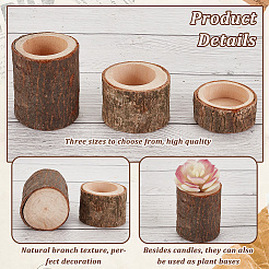 6 шт. деревянные подсвечники 3-х стилей&nbsp;AJEW-GA0007-56