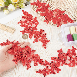 2 paio di foglie in poliestere ornamenti da ricamo accessori&nbsp;DIY-GF0014-46E