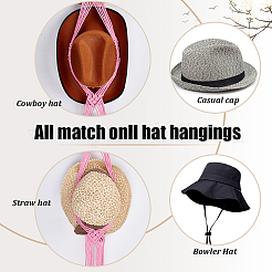 3шт. 3-х цветная вешалка для шляп из хлопка с деревянной отделкой&nbsp;ODIS-PH0001-78