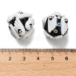 Бусины из полимерной глины со стразами и смолой на тему Хэллоуина RESI-Z045-02A-01