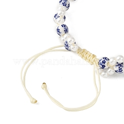 Браслеты из фарфоровых бусин с цветочным принтом ручной работы для женщин BJEW-JB12787